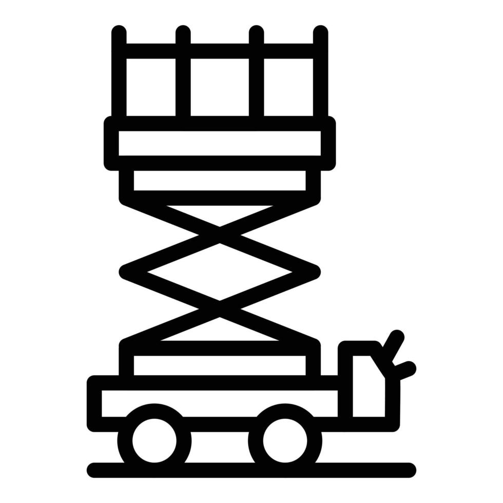 demolition lift platform icon outline style vector